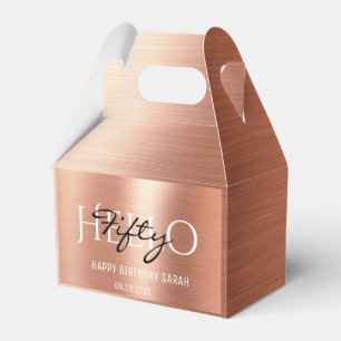 Elegant Calligraphy Rose Gold Hello 50 Birthday   Favor Box