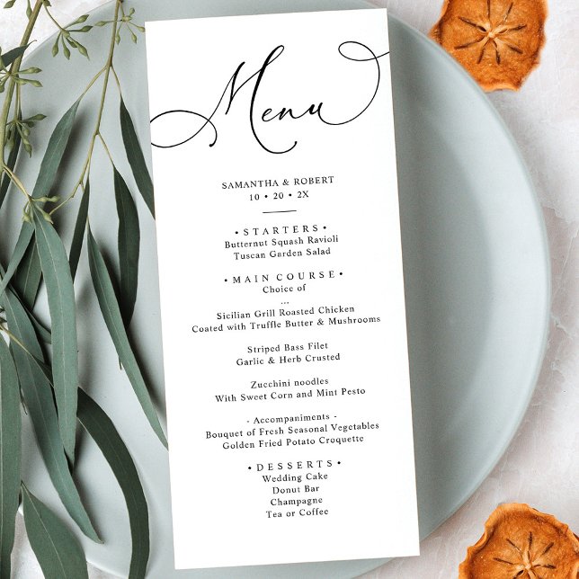 Elegant Calligraphy Rustic Sage Green Wedding Menu (Creator Uploaded)