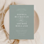 Elegant Calligraphy Sage Green Wedding  Invitation<br><div class="desc">Modern Elegant Calligraphy Sage Green Wedding,  simple and classy. Great for modern classic wedding,  vintage wedding and formal wedding. See all the matching pieces in the collection. Click the edit button to customize this design.</div>