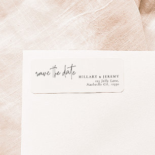 Elegant Calligraphy Save the Date Return Address