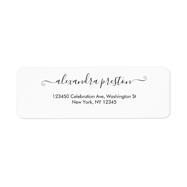 Elegant Calligraphy Script Address Label (Front)