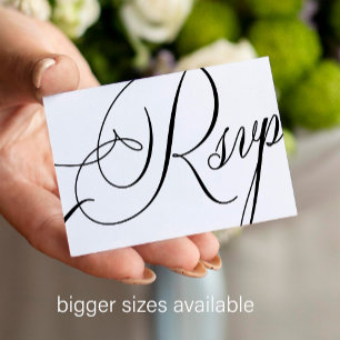Elegant calligraphy script budget wedding RSVP Card