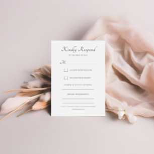 Elegant Calligraphy Script Classic Wedding RSVP Card