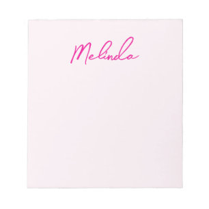 Elegant Calligraphy Script Customizable Pink Notepad
