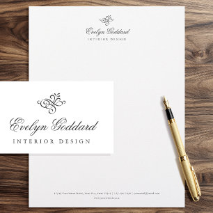 Elegant Calligraphy Script Flourish Professional Letterhead