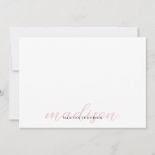 Elegant Calligraphy Script Girly Light Pale Pink Card