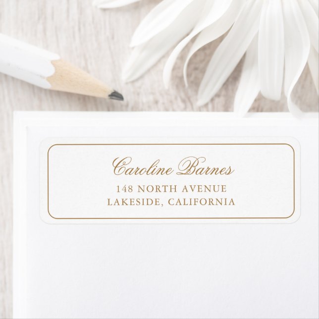 Elegant Calligraphy Script Gold Border Address (Insitu)