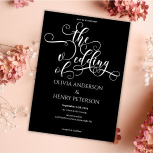 Elegant Calligraphy Script Gothic Wedding Invitation