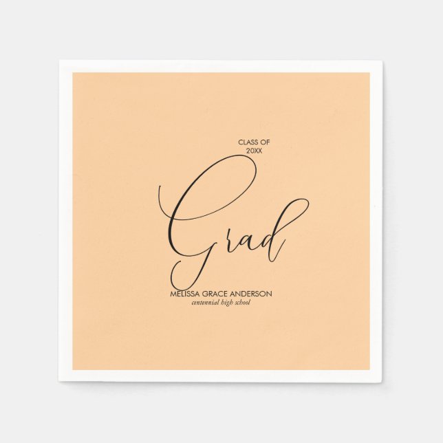Elegant Calligraphy Script Graduation Napkin (Front)