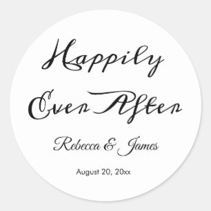 Elegant Calligraphy Script Happily Ever After  Classic Round Sticker
