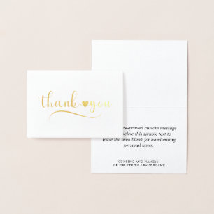 Elegant Calligraphy Script Heart Foil Card