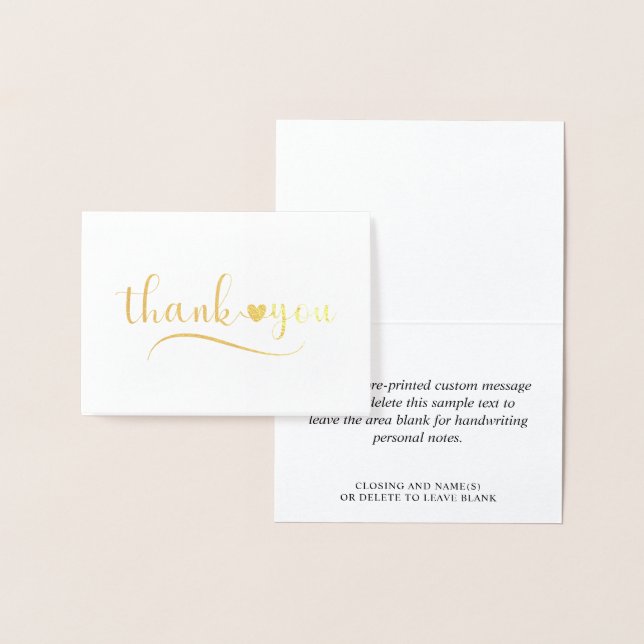 Elegant Calligraphy Script Heart Foil Card (Display)