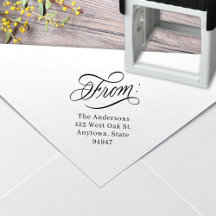 Elegant Calligraphy Script Holiday Return Address