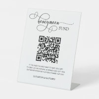 Elegant Calligraphy Script Honeymoon Fund QR Code 