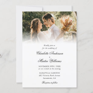 Elegant Calligraphy Script Modern 4 Photo Wedding Invitation