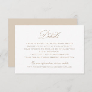 Elegant Calligraphy Script Neutral Wedding Details Invitation