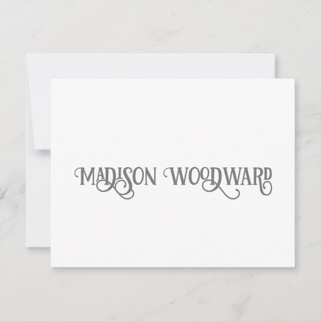 Elegant Calligraphy Script Note Card (Front)