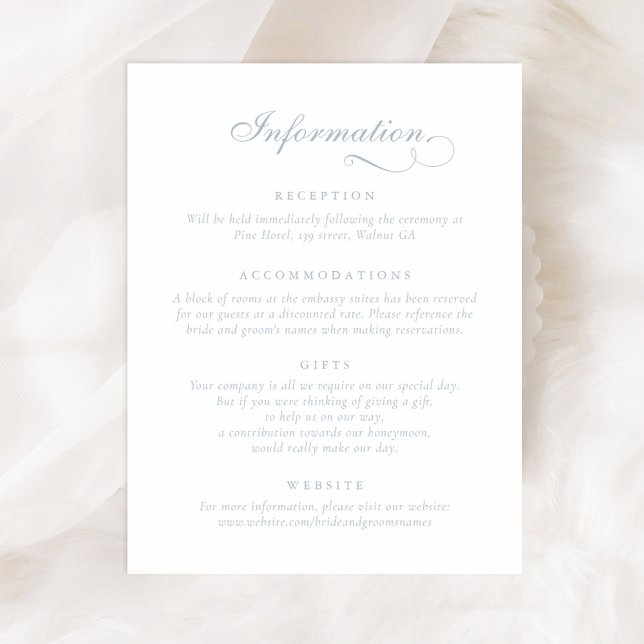 Elegant Calligraphy Script Ornament Wedding Info Invitation (Creator Uploaded)