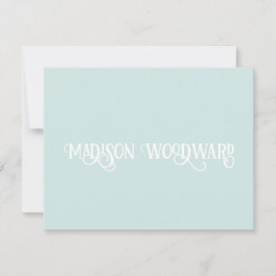 Elegant Calligraphy Script Pastel Blue Note Card