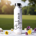 Elegant Calligraphy Script Personalized Name Water Bottle<br><div class="desc">Elegant Calligraphy Script Personalized Name Water Bottle features your custom name in elegant calligraphy script. Perfect as personalized gifts for family and friends for Christmas and birthdays or as favours for weddings and events. Add a personalized touch to custom corporate gifts and more. Designed by ©2025 Evco Studio www.zazzle.com/store/evcostudio</div>