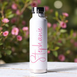 Elegant Calligraphy Script Personalized Name Water Bottle<br><div class="desc">Elegant Calligraphy Script Personalized Name Water Bottle features your custom name in elegant calligraphy script. Perfect as personalized gifts for family and friends for Christmas and birthdays or as favours for weddings and events. Add a personalized touch to custom corporate gifts and more. Designed by ©2025 Evco Studio www.zazzle.com/store/evcostudio</div>