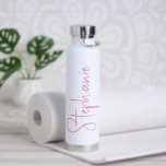 Elegant Calligraphy Script Personalized Name Water Bottle<br><div class="desc">Elegant Calligraphy Script Personalized Name Water Bottle features your custom name in elegant calligraphy script. Perfect as personalized gifts for family and friends for Christmas and birthdays or as favours for weddings and events. Add a personalized touch to custom corporate gifts and more. Designed by ©2025 Evco Studio www.zazzle.com/store/evcostudio</div>