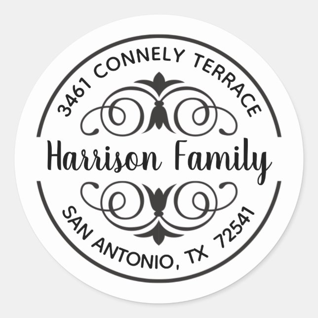 Elegant Calligraphy Script Return Address Label (Front)