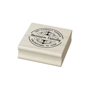 Elegant Calligraphy Script Return Address Label Rubber Stamp