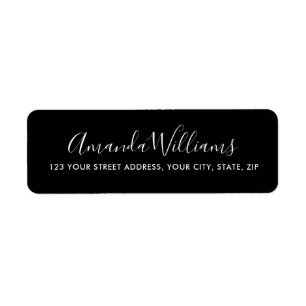 Elegant calligraphy script simple black address