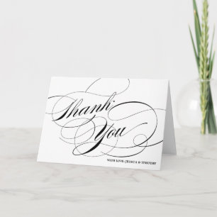 Elegant Calligraphy Script Thank You Card