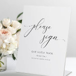 Elegant Calligraphy Script Wedding Guestbook Sign<br><div class="desc">Elegant Script Portrait Wedding Guestbook Sign (Standing): This design features the words "please sign" in an elegant and romantic calligraphy. Put in a frame, and display this by your guestbook for guests to sign at your wedding ceremony and reception. You can change the word guest book, so you can use...</div>