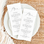 Elegant Calligraphy Script Wedding Menu Cards<br><div class="desc">The Valentina Collection features an elegant handwritten calligraphy script font and classic minimalist design. The timeless look will add the perfect touch to any wedding theme or colour scheme. Shop the entire collection for a cohesive aesthetic.</div>