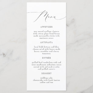 Elegant Calligraphy Script Wedding Menu Cards