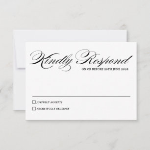 Elegant Calligraphy Script Wedding RSVP Card