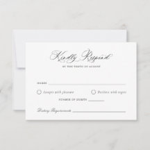 Elegant Calligraphy Script Wedding RSVP Card