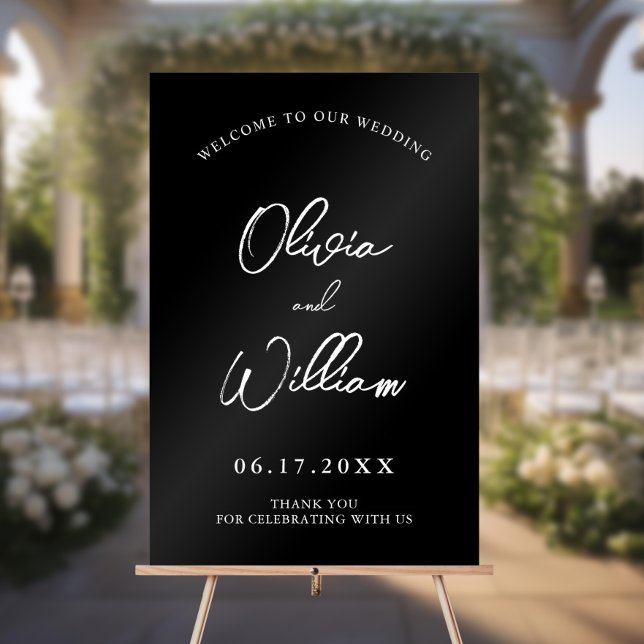 Elegant Calligraphy Script Wedding Welcome Acrylic Sign (Creator Uploaded)