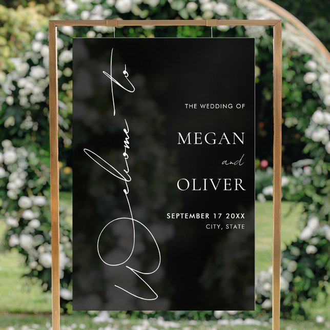 Elegant Calligraphy Script Wedding Welcome Acrylic Sign (Creator Uploaded)
