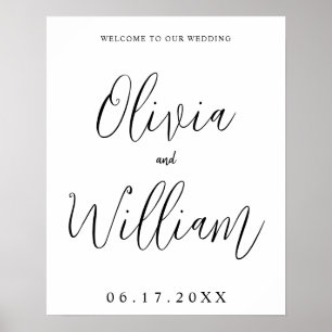 Elegant Calligraphy Script Wedding Welcome Sign