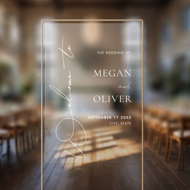 Elegant Calligraphy Script Wedding Welcome Window Cling (Creator Uploaded)