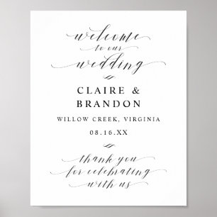 Elegant Calligraphy Script Welcome Wedding Sign