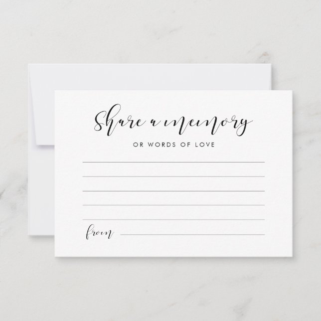Elegant calligraphy Share a memory Card (Front)