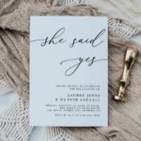 Elegant Calligraphy She Said Yes Engagement Party