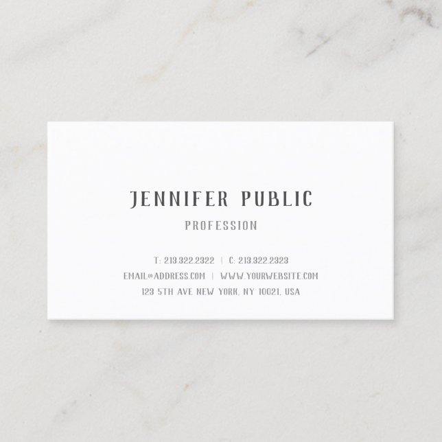 Elegant Calligraphy Simple Professional Template Business Card (Front)