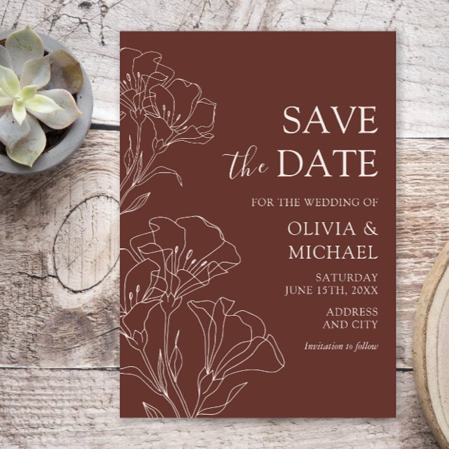 Elegant Calligraphy Simple Wedding Save the Dates  Invitation (Creator Uploaded)