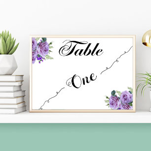 Elegant Calligraphy Table One Table Number