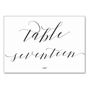 Elegant Calligraphy Table Seventeen Reception Table Number