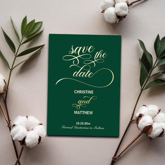 Elegant Calligraphy Teal Save the Date (Creator Uploaded)