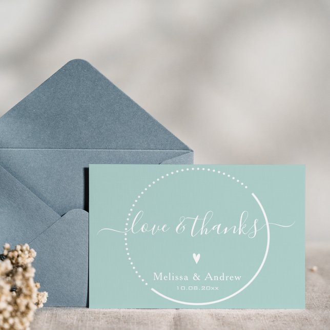 Elegant Calligraphy - Teal Wedding Thank You Postcard (Creator Uploaded)
