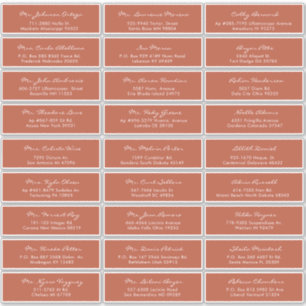 Elegant Calligraphy Terracotta Wedding Guest Label