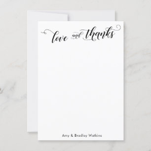 Elegant Calligraphy Thank You Black on White Plain